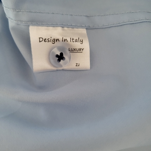 Flex Men's Light Blue Dress Shirt, Size Large - Picture 4 of 5